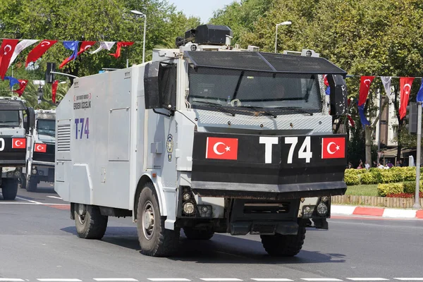 stock image ISTANBUL, TURKIYE - AUGUST 30, 2022: Police vehicle parade during 100th anniversary of 30 August Turkish Victory Day parade on Vatan Avenue