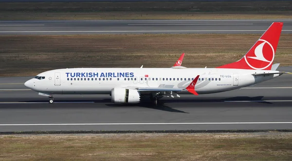 Istanbul Turkiye Sierpień 2022 Tureckie Linie Lotnicze Boeing 737 8Max — Zdjęcie stockowe