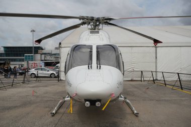 ISTANBUL, TURKIYE - ECTOBER 08, 2022: Türkiye Orman Müdürlüğü 429 Global Ranger (57133) İstanbul Atatürk Havalimanı 'ndaki İstanbul Airshow' unda sergileniyor