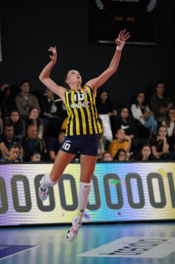 ISTANBUL, TURKIYE - 13 Kasım 2022: Vakıfbank - Fenerbahçe Opet Türkiye Sultanlar Ligi karşılaşmasında Arina Fedorovtseva