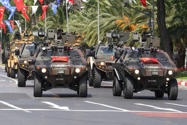 Istanbul Türkien August 2022 Parade Von Polizeifahrzeugen Während Des 100 — Stockfoto
