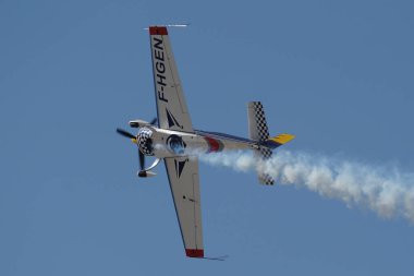ESKISEHIR, TURKIYE - SEPTEMBER 18, 2022: Private Extra EA-330SC (SC086) display in Sivrihisar SHG Airshow