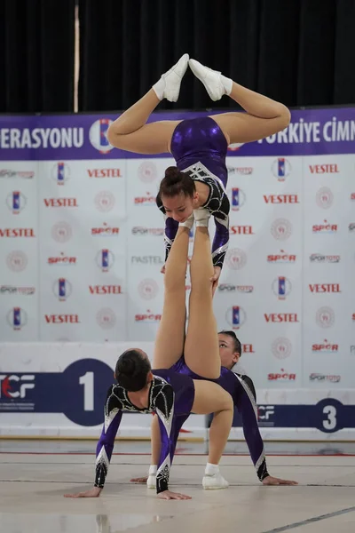 Istanbul Turkiye April 2023 Undefined Athletes Performed Aerobic Gymnastics Turkish — 스톡 사진