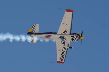 ESKISEHIR, TURKIYE - SEPTEMBER 18, 2022: Private Extra EA-330SC (SC086) display in Sivrihisar SHG Airshow