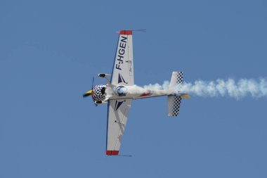 ESKISEHIR, TURKIYE - SEPTEMBER 18, 2022: Private Extra EA-330SC (SC086) display in Sivrihisar SHG Airshow
