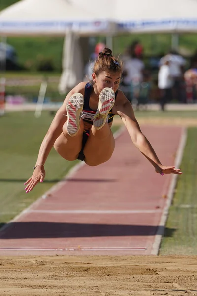 Denizli Turchia Luglio 2022 Atleta Indefinito Salto Lungo Durante Campionati — Foto Stock