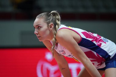 ISTANBUL, TURKIYE - 14 Aralık 2022: Elena Pietrini in Galatasaray HDI Sigorta vs Savino Del Bene Scandicci CEV Şampiyonlar Ligi Volley maçı Burhan Felek Spor Salonu 'nda