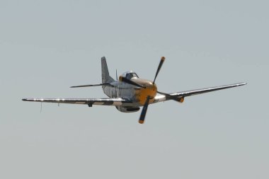ESKISEHIR, TURKIYE - SEPTEMBER 18, 2022: M.S.O Air and Space Museum North American P-51D Mustang (44-73149) display in Sivrihisar SHG Airshow