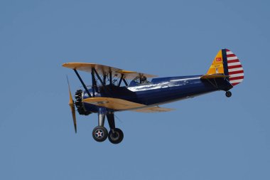 ESKISEHIR, TURKIYE - 18 Eylül 2022: M.S.O Hava ve Uzay Müzesi Boeing Stearman Model 75 Sivrihisar SHG Hava Gösterisi
