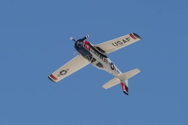ESKISEHIR, TURKIYE - 18 Eylül 2022: M.S.O Hava ve Uzay Müzesi Kuzey Amerika T-28B Truva (200-425) Sivrihisar SHG Hava Gösterisi