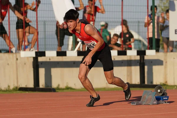 Denizli Turkiye July 2022 Undefined Athlete Running 4X400 Metres Relay — Stock Photo, Image