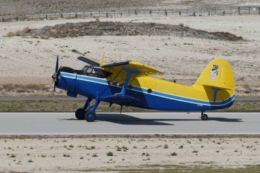 ESKISEHIR, TURKIYE - SEPTEMBER 18, 2022: M.S.O Air and Space Museum Antonov An-2T (17805) display in Sivrihisar SHG Airshow