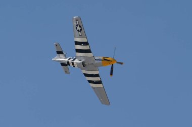 ESKISEHIR, TURKIYE - SEPTEMBER 18, 2022: M.S.O Air and Space Museum North American P-51D Mustang (44-73149) display in Sivrihisar SHG Airshow