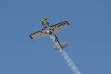 ESKISEHIR, TURKIYE - SEPTEMBER 18, 2022: Private Extra EA-330SC (SC086) display in Sivrihisar SHG Airshow