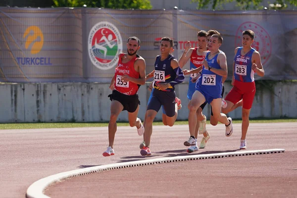 Denizli Turkiye Července 2022 Sportovci Běžící Během Balkánského Atletického Mistrovství — Stock fotografie