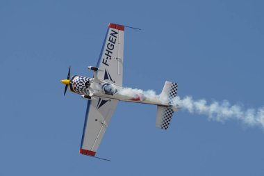 ESKISEHIR, TURKIYE - SEPTEMBER 18, 2022: Private Extra EA-330SC (SC086) display in Sivrihisar SHG Airshow