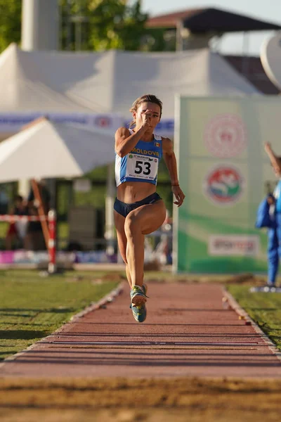 Denizli Turquía Julio 2022 Atleta Indefinido Saltando Triple Durante Campeonato —  Fotos de Stock