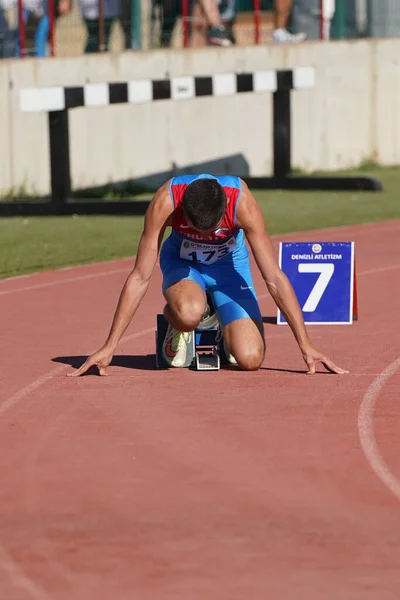 Denizli Turkiye Juli 2022 Niet Gedefinieerde Atleet Die 400 Meter — Stockfoto
