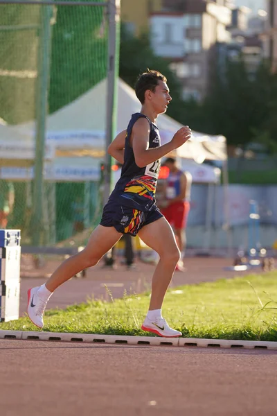 Denizli Turkiye July 2022 Undefined Athlete Running Balkan Athletics U20 — Stock Photo, Image