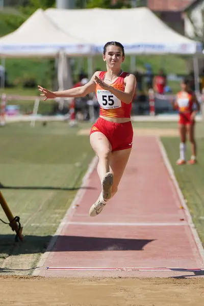 Denizli Turquía Julio 2022 Atleta Indefinido Saltando Durante Campeonato Balcánico — Foto de Stock