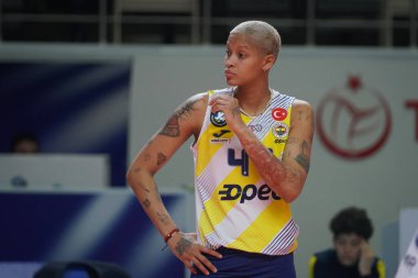 ISTANBUL, TURKIYE - 21 Ocak 2023: Fenerbahçe Opet 'te Melissa Vargas, Burhan Felek Spor Salonu' nda Nilufer Belediyespor Türk Sultanlar Ligi karşılaşmasına karşı