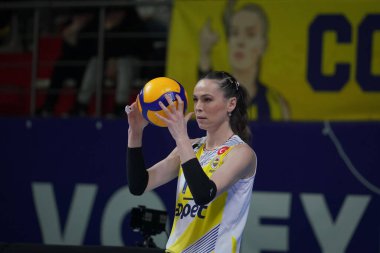 ISTANBUL, TURKIYE - 21 Ocak 2023: Fenerbahçe Opet 'ten Eda Erdem Dundar, Burhan Felek Spor Salonu' nda Nilufer Belediyespor Türk Sultanlar Ligi karşılaşmasına karşı