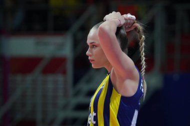 ISTANBUL, TURKIYE - MARCH 16, 2023: Arina Fedorovtseva in Fenerbahce Opet vs Imoco Volley Conegliano CEV Champions League Volley match in Burhan Felek Sport Hall