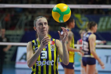 ISTANBUL, TURKIYE - 16 Mart 2023: Fenerbahçe Opet 'te Macris Carneiro, Burhan Felek Spor Salonu' nda Imoco Volley Conegliano CEV Şampiyonlar Ligi Volley maçına karşı