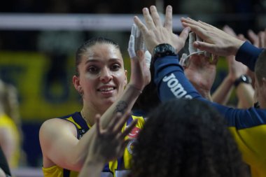 ISTANBUL, TURKIYE - MARCH 16, 2023: Hristina Vuchkova in Fenerbahce Opet vs Imoco Volley Conegliano CEV Champions League Volley match in Burhan Felek Sport Hall