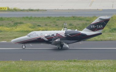 ISTANBUL, TURKIYE - 29 Nisan 2023: Toyo Havacılık Cessna 525 CitationJet M2 (525-0955) İstanbul Atatürk Havalimanı 'na indi