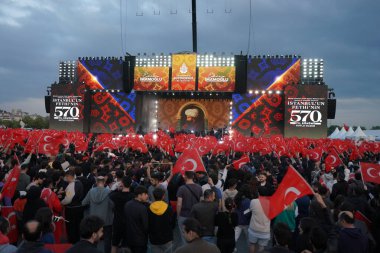 İSTANBUL, TÜRKİYE - 29 Mayıs 2023: İstanbulların fetih yıldönümü kutlamaları