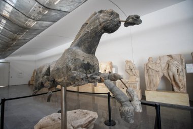 Geyre, Aydın, Türkiye 'deki Aphrodisias Antik Kentinde At Heykeli