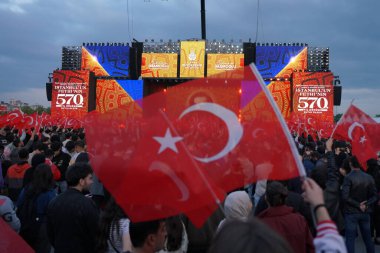 İSTANBUL, TÜRKİYE - 29 Mayıs 2023: İstanbulların fetih yıldönümü kutlamaları