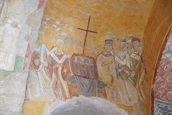Turkiye安塔利亚市Demre的Saint Nicholas教堂的Fresco 图库图片