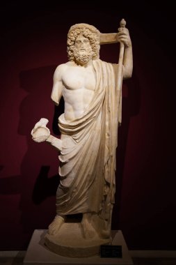 Antalya Arkeoloji Müzesi 'ndeki Asclepius Heykeli, Antalya Şehri, Türkiye