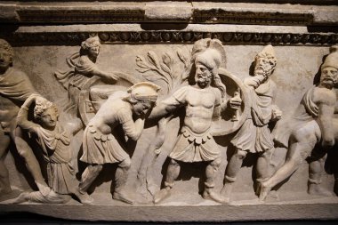 Aurelia Botiane ve Demetria Sarcophagus Antalya Arkeoloji Müzesi, Antalya Şehri, Türkiye