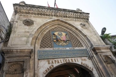ISTANBUL, TURKIYE - JULY 13, 2023: Gate of Grand Bazaar. The Grand Bazaar is one of the largest and oldest covered markets in the world. clipart
