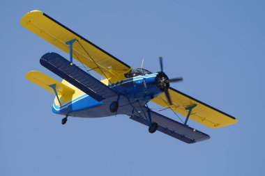 ESKISEHIR, TURKIYE - 17 Eylül 2023: M.S.O Hava ve Uzay Müzesi Antonov An-2T (17805) Sivrihisar SHG Hava Gösterisi 'nde sergilendi