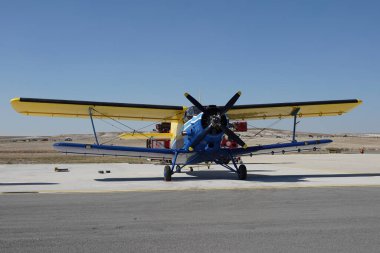 ESKISEHIR, TURKIYE - 17 Eylül 2023: M.S.O Hava ve Uzay Müzesi Antonov An-2T (17805) Sivrihisar SHG Hava Gösterisi 'nde sergilendi