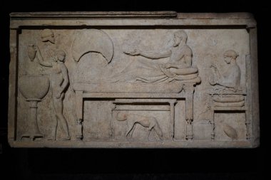 İSTANBUL, TURKIYE - 13 Temmuz 2023: İstanbul Arkeoloji Müzelerindeki Antik Tarihi Eser