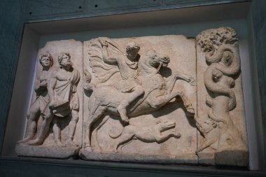 İSTANBUL, TURKIYE - 13 Temmuz 2023: İstanbul Arkeoloji Müzelerindeki Antik Tarihi Eser