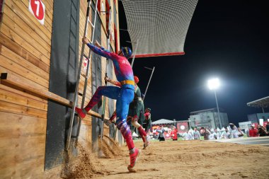 İSTANBUL, TURKIYE - Eylül 02, 2023: İstanbul 'da İtfaiye ve Kurtarma Sporları Dünya Şampiyonası' nda İtfaiyeci