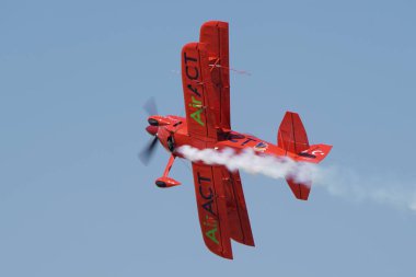 ESKISEHIR, TURKIYE - 17 Eylül 2023: M.S.O Air and Space Museum Pitts S-2B Special (5322) Sivrihisar SHG Airshow 'da sergilendi