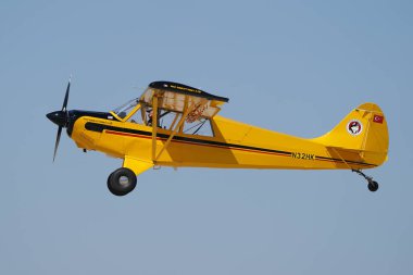 ESKISEHIR, TURKIYE - 17 Eylül 2023: M.S.O Air and Space Museum Aviat A-1B Husky (2431) Sivrihisar SHG Airshow 'da sergilendi