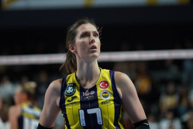 ISTANBUL, TURKIYE - 24 Kasım 2023: Vakıfbank - Fenerbahçe Opet Türkiye Sultanlar Ligi karşılaşmasında Bojana Drca