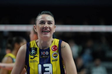 ISTANBUL, TURKIYE - 24 Kasım 2023: Vakıfbank - Fenerbahçe Opet Türkiye Sultanlar Ligi maçı Vakıfbank Spor Salonu 'nda Meryem Boz