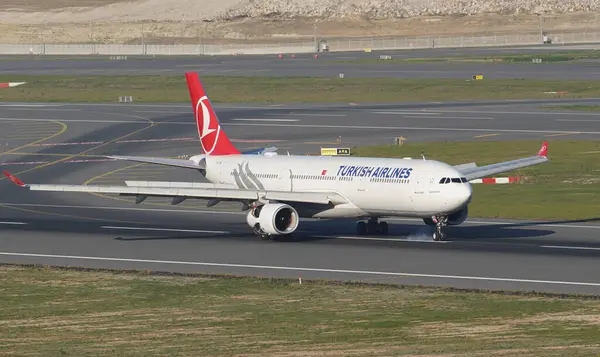 stock image ISTANBUL, TURKIYE - NOVEMBER 05, 2022: Turkish Airlines Airbus A330-343X (1172) landing to Istanbul International Airport