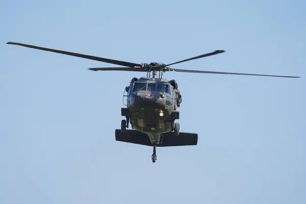 Stock image ISTANBUL, TURKIYE - APRIL 30, 2023: Turkish Jandarma Force Sikorsky S-70 displayed at Istanbul Ataturk Airport during Teknofest Istanbul