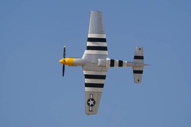 ESKISEHIR, TURKIYE - 17 EPTEMBER 2023: M.S.O Hava ve Uzay Müzesi Kuzey Amerika P-51D Mustang (122-39608) Sivrihisar SHG Airshow 'da sergilendi