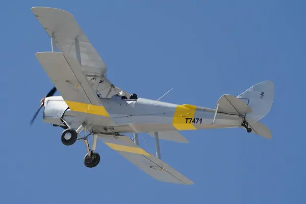 stock image ESKISEHIR, TURKIYE - SEPTEMBER 16, 2023: M.S.O Air and Space Museum de Havilland DH-82 Tiger Moth (83900) displayed at Sivrihisar SHG Airshow